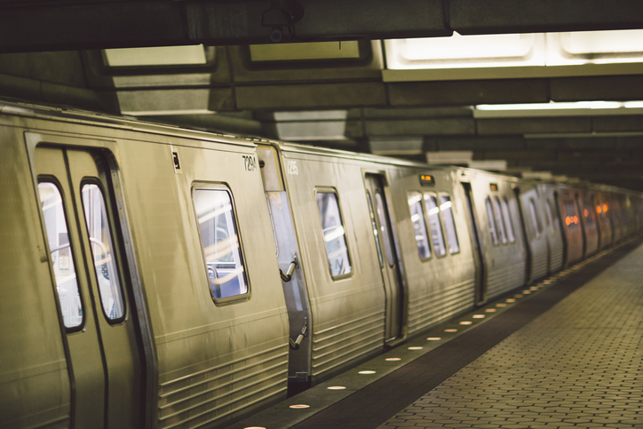 Train At Subway Station