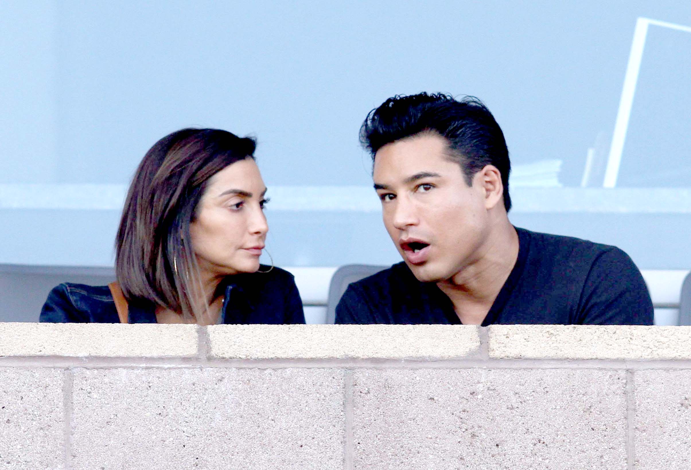 Mario Lopez and Courtney Lopez at the Los Angeles Chargers game