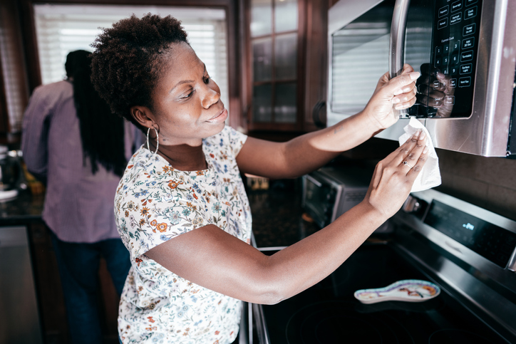 Disinfecting the microwave