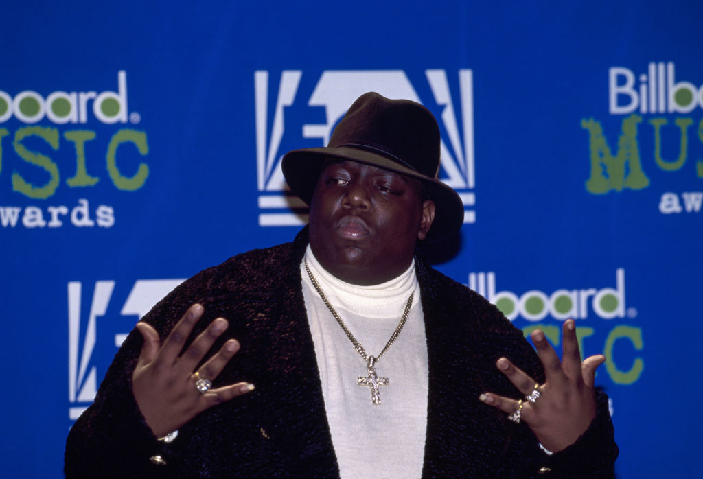 Notorious B.I.G. AKA Biggie Smalls Receives Billboard Music Award.