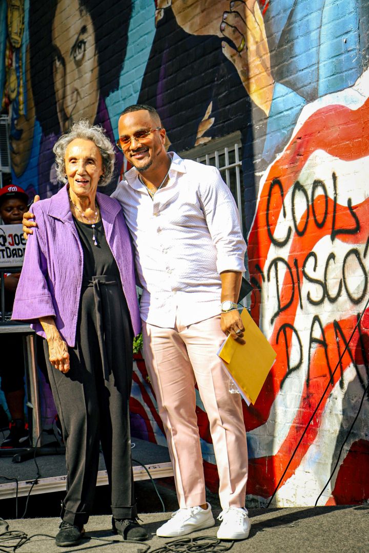 DJ Quicksilva with Ben’s Chili Bowl's Founder Virginia Ali