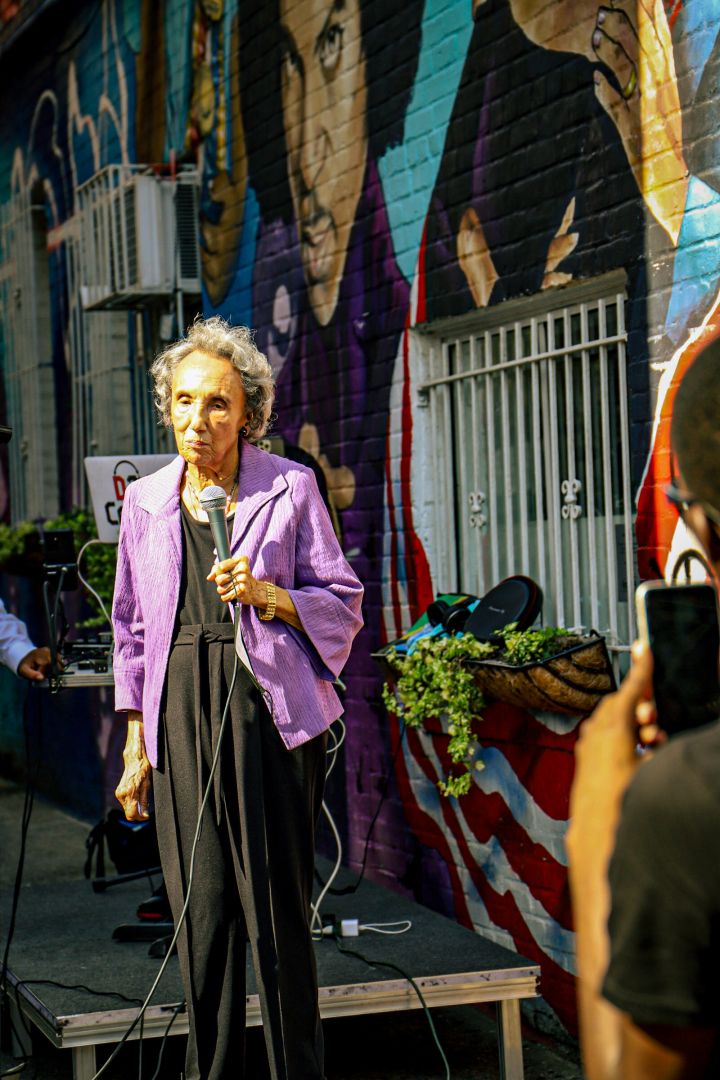 Virginia Ali Gives A Speech To Honor DJ Quicksilva At Ben’s Chili Bowl