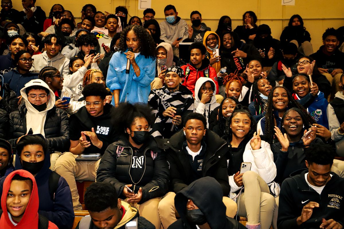 Little Bacon Bear & NLE Choppa at Potomac High School In Maryland