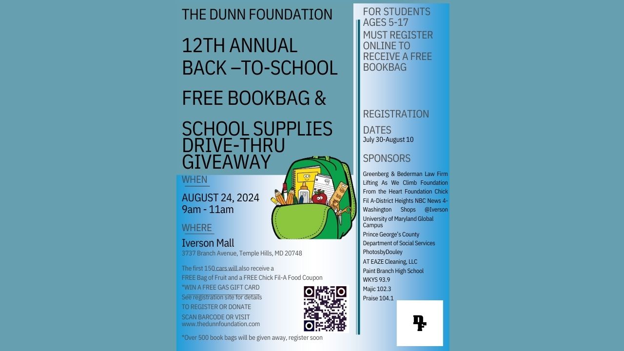 93.9 WKYS & The Dunn Foundation 12th Annual Back-to-School Bookbag and School Supply Giveaway